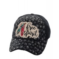 ADJUSTABLE FREE SPIRIT HIPPY FEATHER CAP HAT BLACK BEIGE OR BLUE CHEETAH LEOPARD  eb-42152517